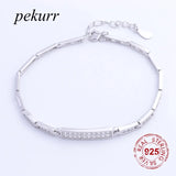 925 Sterling Silver CZ Beads Bracelet for Women