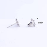 925 Silver Zircon Little Feet Stud Earrings For Women