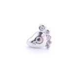925 Silver Zircon Little Feet Stud Earrings For Women