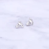 925 Silver Zircon Little Feet Stud Earrings For Women