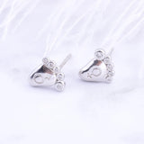 925 Silver Zircon Little Feet Stud Earrings For Women
