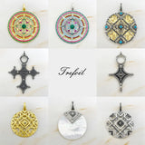 African Ornament Disc Almulet 925 Silver Ethnic Gift