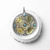 African Ornament Disc Almulet 925 Silver Ethnic Gift