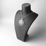 African Ornament Disc Almulet 925 Silver Ethnic Gift