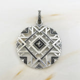 African Ornament Disc Almulet 925 Silver Ethnic Gift