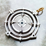 Nature Elements Black-Gold Pendant Amulet 925 Silver Vintage Gift