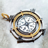 Nature Elements Black-Gold Pendant Amulet 925 Silver Vintage Gift