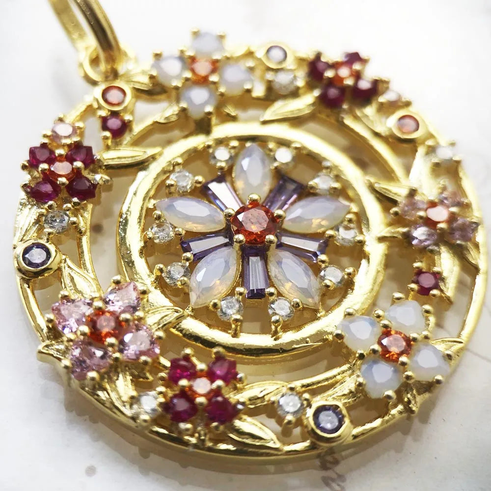 Flower Amulet Pendant 925 Sterling Silver Joy Gift
