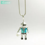 Aquanaut Diver Aliens Pearl 925 Sterling Silver Necklace Gift
