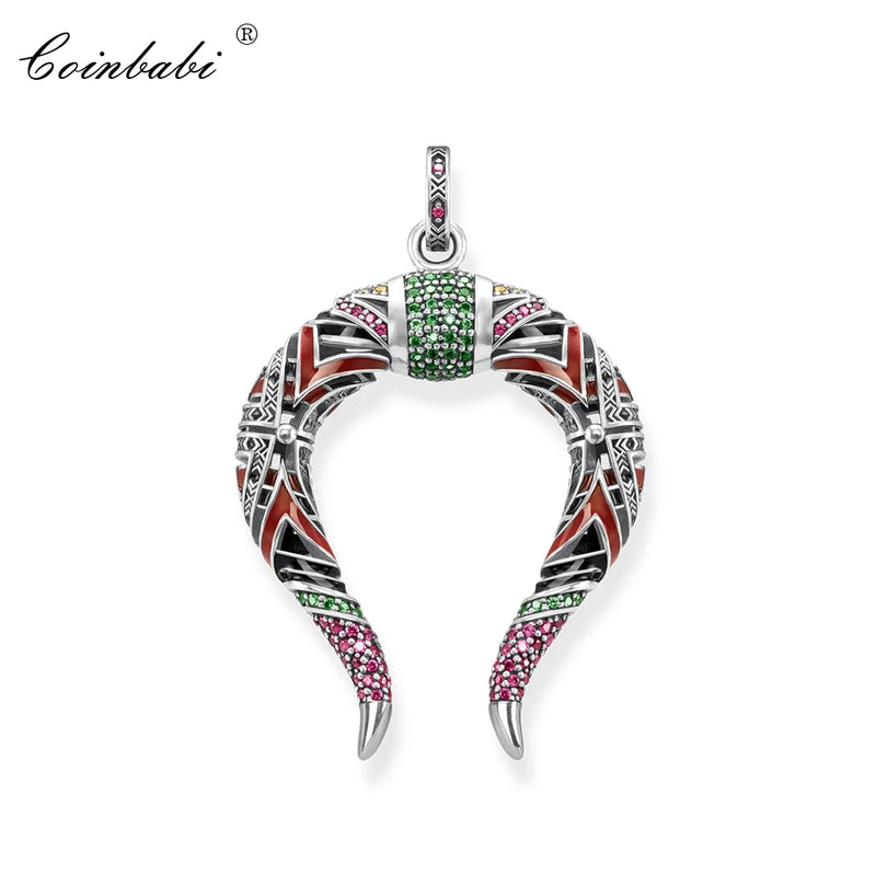Dragon Horns 925 Silver Pendant Ethnic Jewelry Gift