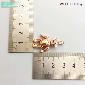 Bear Rose Pendant 2.5cm Women Gift Classic Europe Style Ornament Necklace