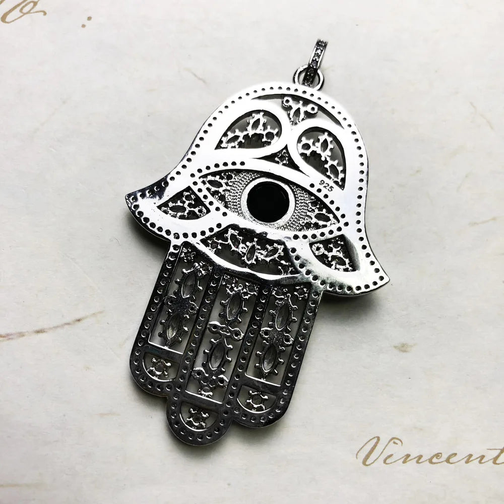 Hand of Fatima 925 Sterling Silver Pendant