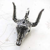 Blackened Bull Head Pendant 925 Sterling Silver Gift