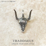 Blackened Bull Head Pendant 925 Sterling Silver Gift