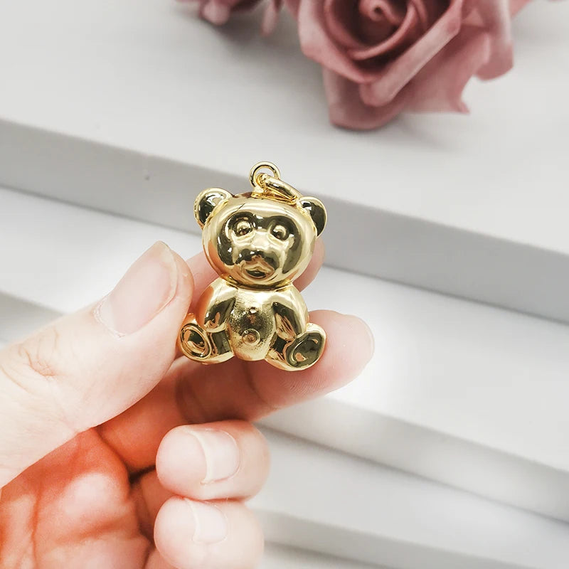 Cartoon Bear Pendant Necklace for Girls Women Men Collar Jewelry Gift