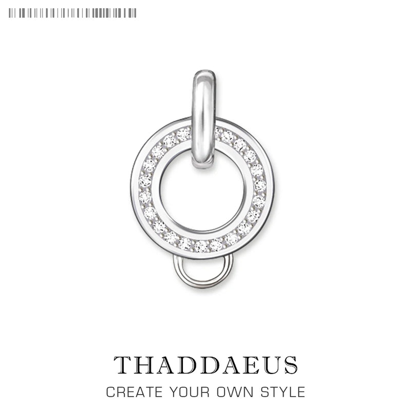 Pendant Charm Carrier CZ Pave, 2018 Jewelry Europe Style Bijoux Gift
