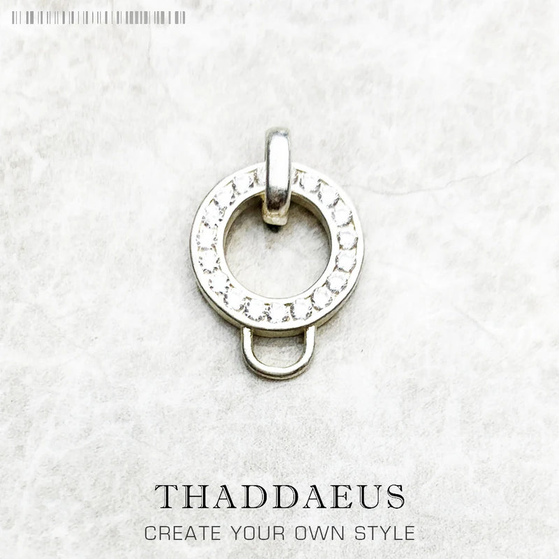 CZ Pave Pendant Charm Carrier 925 Sterling Silver Gift For Women
