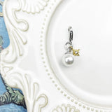 Pearl Pendant Charm Golden Star 925 Silver Jewelry Fit Bracelet Necklace