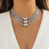 Metal Balls Pendant Choker Necklace Y2k Jewelry