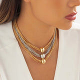 Metal Balls Pendant Choker Necklace Y2k Jewelry