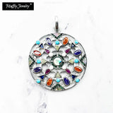 Colorful Amulet Pendant 925 Silver Zircon Europe Style Fine Jewelry