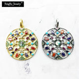 Colorful Amulet Pendant 925 Silver Zircon Europe Style Fine Jewelry