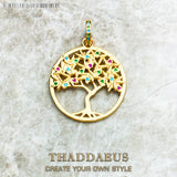 Colorful Golden Tree 925 Sterling Silver Fine Jewelry