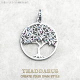Colorful Tree Pendant 925 Sterling Silver Nature Gift