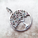 Colorful Tree Pendant 925 Sterling Silver Nature Gift