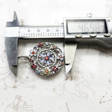 Colorful Stones Flowers Amulet 925 Sterling Silver Fine Jewelry