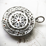 Colorful Stones Flowers Amulet 925 Sterling Silver Fine Jewelry