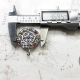Colorful Stones Flowers Amulet 925 Sterling Silver Fine Jewelry