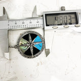 Large Spring Turquoise Pendant Compass Lucky Charm 925 Silver Gift
