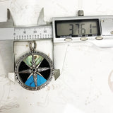 Large Spring Turquoise Pendant Compass Lucky Charm 925 Silver Gift