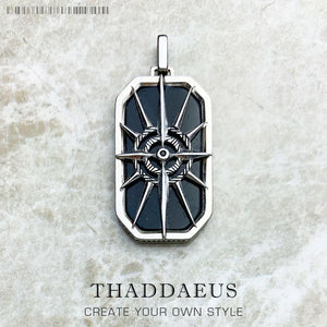 925 Silver Pendant Compass Star Winter Fine Jewelry Europe Style Dog Tag