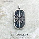 925 Silver Pendant Compass Star Winter Fine Jewelry Europe Style Dog Tag