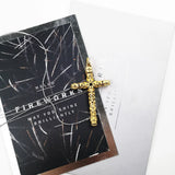 Pendant Cross 925 Sterling Silver with Stones Necklace Vintage Jewelry