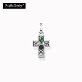 Pendant Cross 925 Sterling Silver Necklace Vintage Europe Ethnic Gift