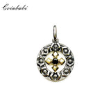 Pendant Cross Bicolour Rotatable 925 Sterling Silver Necklace