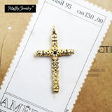 Sterling Silver Pendant Cross with Stones Necklace Accessory