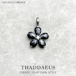 Crystal Flower Pendant Jewelry 925 Sterling Silver Gift For Women