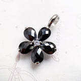 Crystal Flower Pendant Jewelry 925 Sterling Silver Gift For Women