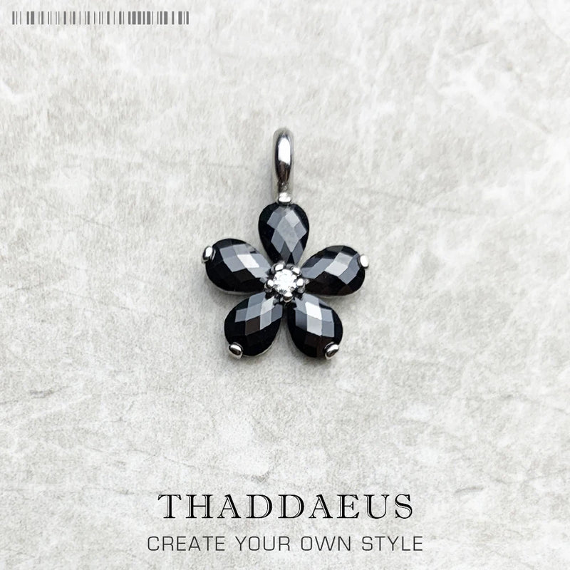 Crystal Flower Pendant Jewelry 925 Sterling Silver Gift For Women