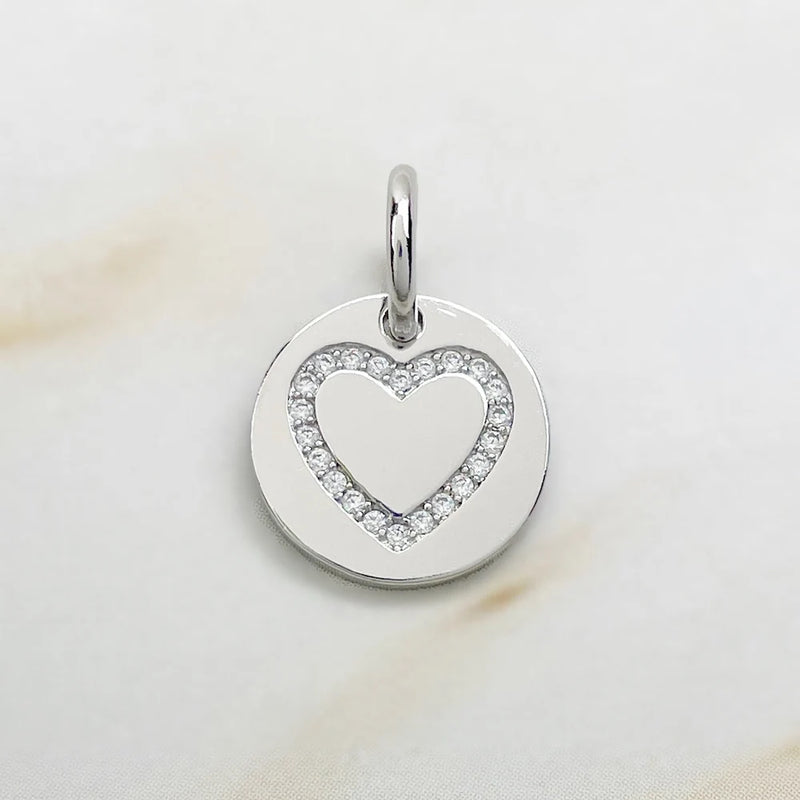 Heart Paw Zirconia 925 Sterling Silver Pendant