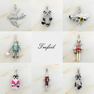 925 Silver Pendant Diver with Pearl Bull Dog Nurse Bee