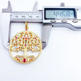 Golden Colourful Tree Pendant 925 Sterling Silver Summer Romantic Jewelry Gift