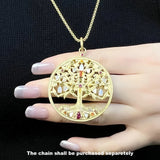 Golden Colourful Tree Pendant 925 Sterling Silver Summer Romantic Jewelry Gift