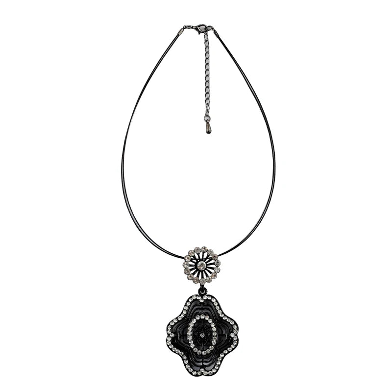 Direct Electrophoresis Zinc Alloy Crystal Necklace