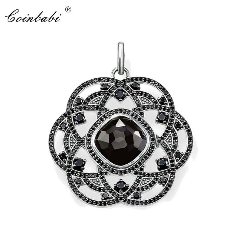 Pendant Flower Zirconia Silver 4.1cm Women's Romantic Gift Keychain Jewelry