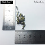 Frog Pendant 925 Silver Green Zirconia Jewelry Europe Styling Gift